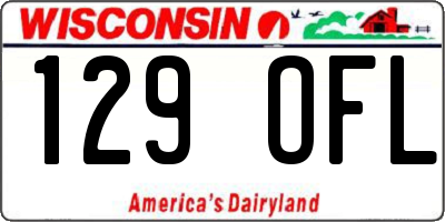 WI license plate 129OFL