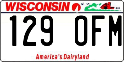 WI license plate 129OFM