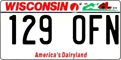 WI license plate 129OFN