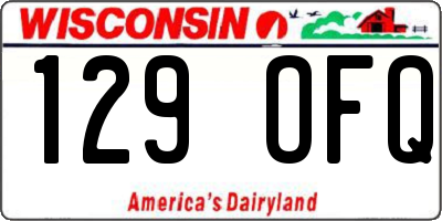 WI license plate 129OFQ
