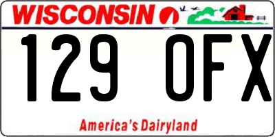 WI license plate 129OFX
