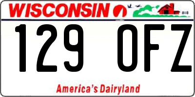 WI license plate 129OFZ