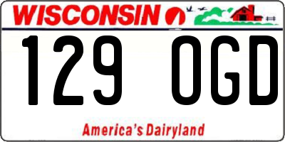 WI license plate 129OGD