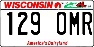 WI license plate 129OMR