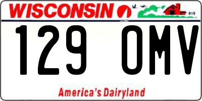 WI license plate 129OMV
