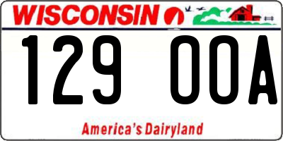 WI license plate 129OOA