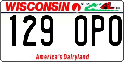 WI license plate 129OPO
