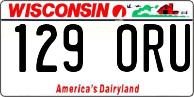 WI license plate 129ORU