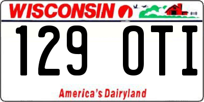 WI license plate 129OTI