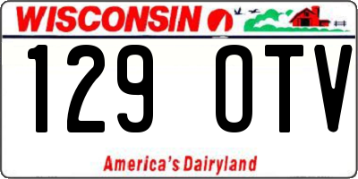 WI license plate 129OTV