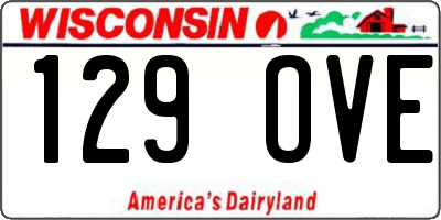 WI license plate 129OVE