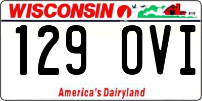 WI license plate 129OVI
