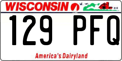 WI license plate 129PFQ