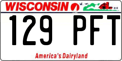 WI license plate 129PFT