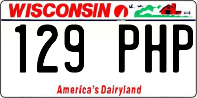 WI license plate 129PHP