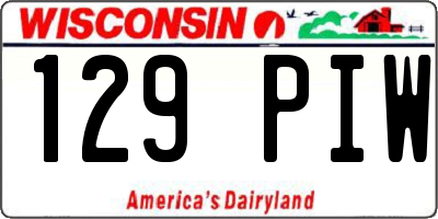 WI license plate 129PIW