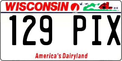 WI license plate 129PIX