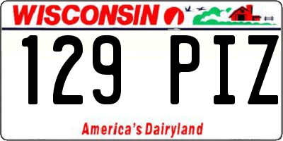 WI license plate 129PIZ