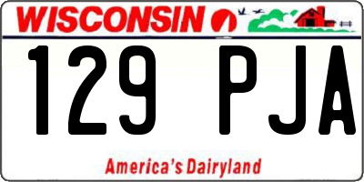 WI license plate 129PJA