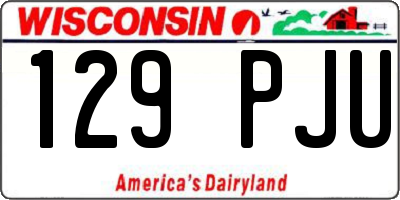 WI license plate 129PJU