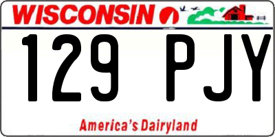 WI license plate 129PJY