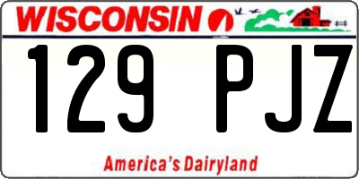 WI license plate 129PJZ