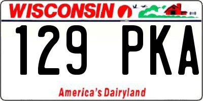WI license plate 129PKA
