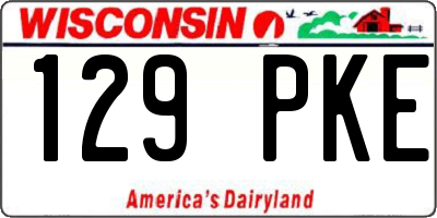 WI license plate 129PKE