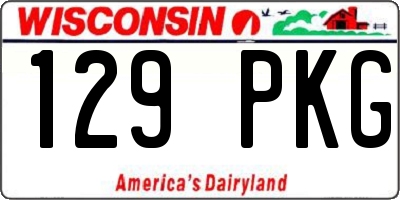 WI license plate 129PKG