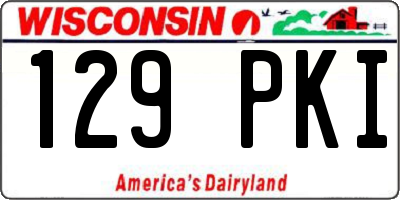 WI license plate 129PKI