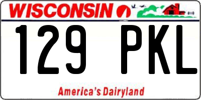 WI license plate 129PKL