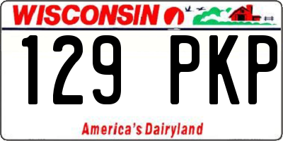 WI license plate 129PKP