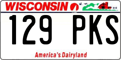 WI license plate 129PKS