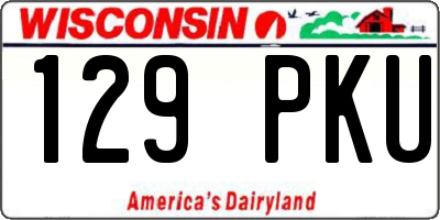 WI license plate 129PKU