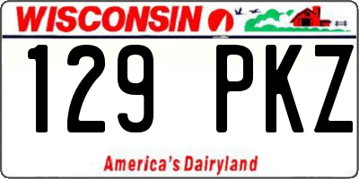 WI license plate 129PKZ