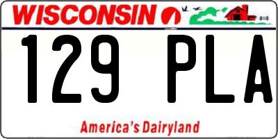 WI license plate 129PLA