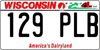 WI license plate 129PLB