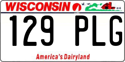 WI license plate 129PLG