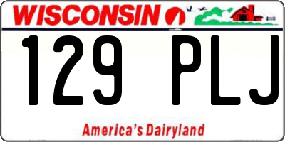 WI license plate 129PLJ