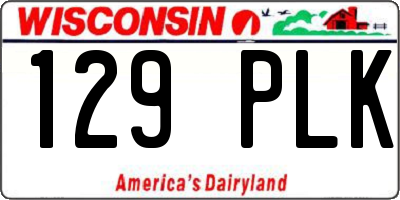 WI license plate 129PLK