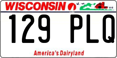 WI license plate 129PLQ