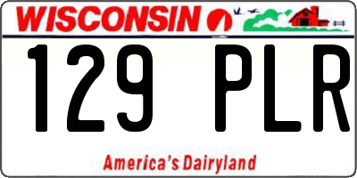 WI license plate 129PLR