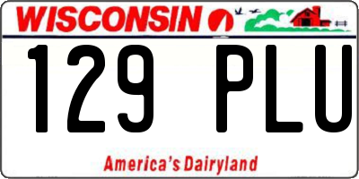 WI license plate 129PLU