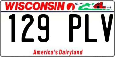 WI license plate 129PLV