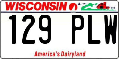 WI license plate 129PLW