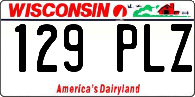 WI license plate 129PLZ