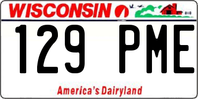 WI license plate 129PME