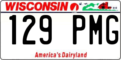 WI license plate 129PMG