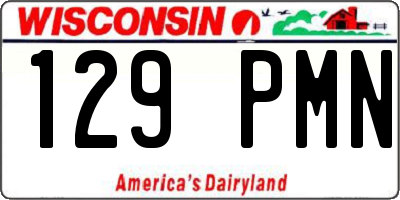 WI license plate 129PMN