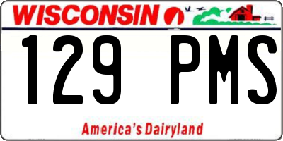 WI license plate 129PMS
